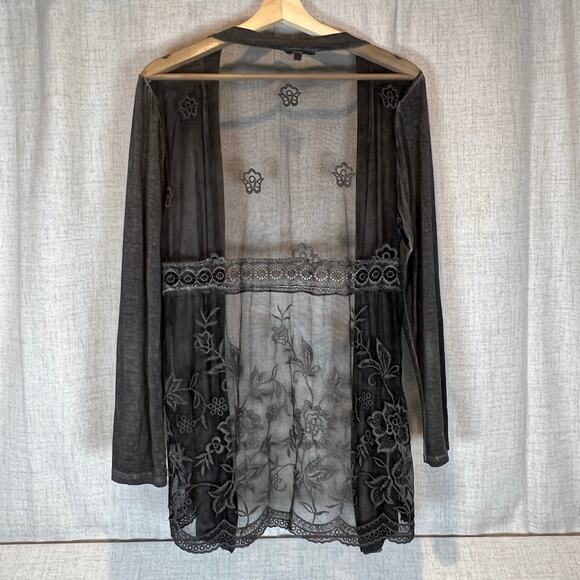 Loggia de Jessitori Velvet Lace Cardigan L Mesh Back Fairy Whimsigoth Ethereal - Picture 2 of 8